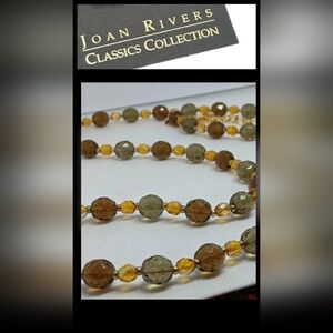 Joan Rivers Elegant Beaded Necklace in Brown Green and Golds